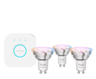 Inteligentne oświetlenie Philips Hue Essential White and color ambiance 3xŻarówka GU10+Hue Bridge 8721103103710